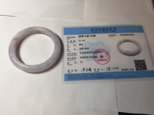 Load image into Gallery viewer, 53mm Certified Type A 100% Natural light purple white Jadeite bangle AU15-9429