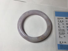 Load image into Gallery viewer, 53mm Certified Type A 100% Natural light purple white Jadeite bangle AU15-9429