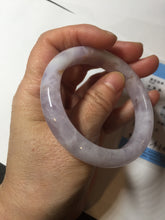Load image into Gallery viewer, 53mm Certified Type A 100% Natural light purple white Jadeite bangle AU15-9429