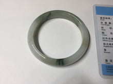 Load image into Gallery viewer, 53.9mm certified natural 100% natural Type A light green/white with green floating flowers jadeite jade bangle BP20-4999