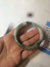 Load image into Gallery viewer, 54mm certified 100% natural Type A green/dark green/white/brown jungle camouflage color  jadeite jade bangle BG22-1726