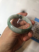 Load image into Gallery viewer, 54mm certified 100% natural Type A green/dark green/white/brown jungle camouflage color  jadeite jade bangle BG22-1726