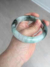 Load image into Gallery viewer, 60.3mm certified type A 100% Natural green/black Jadeite Jade bangle BM42-8565