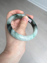 Load image into Gallery viewer, 60.3mm certified type A 100% Natural green/black Jadeite Jade bangle BM42-8565
