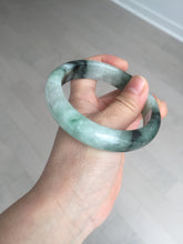 Load image into Gallery viewer, 60.3mm certified type A 100% Natural green/black Jadeite Jade bangle BM42-8565