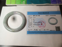 Load image into Gallery viewer, 56.5 mm certificated Type A 100% Natural light green/purple round cut Jadeite Jade bangle S65-4066