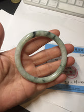 Load image into Gallery viewer, 57mm certified 100% natural Type A light green with dark green floating flowers round cut jadeite jade bangle AA7-3882