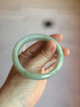 Load image into Gallery viewer, 52.5 mm Certified Type A 100% Natural light green/gray Jadeite Jade oval bangle AZ70-0363