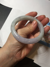 Load image into Gallery viewer, 58.7mm certified Type A 100% Natural icy watery green/purple Jadeite Jade bangle AU17-0866