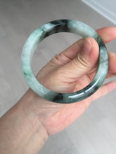 Load image into Gallery viewer, 60.3mm certified type A 100% Natural green/black Jadeite Jade bangle BM42-8565