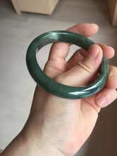 Load image into Gallery viewer, 57.2mm certified natural Type A oily dark green/black jadeite jade bangle BG77-0408