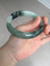 Load image into Gallery viewer, 60.3mm certified type A 100% Natural green/black Jadeite Jade bangle BM42-8565