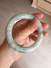 Load image into Gallery viewer, 57.9mm certified 100% natural type A light sunny green chubby round-cut jadeite jade bangle BL7-5396