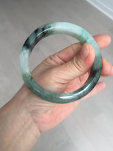 Load image into Gallery viewer, 60.3mm certified type A 100% Natural green/black Jadeite Jade bangle BM42-8565