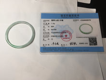 Load image into Gallery viewer, 50.5mm certified 100% natural Type A sunny green/white thin flat jadeite jade bangle BG219-8578
