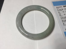 Load image into Gallery viewer, 54.8mm certified natural 100% natural Type A light green round cut jadeite jade bangle BP2-4990