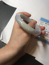 Load image into Gallery viewer, 58.7mm certified Type A 100% Natural icy watery green/purple Jadeite Jade bangle AU17-0866