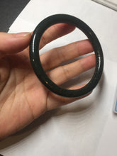 Load image into Gallery viewer, 60.8mm 100% Natural dark green/black meteorite Stellar Night sky slim round cut nephrite bangle HT118-0759