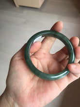 Load image into Gallery viewer, 57.2mm certified natural Type A oily dark green/black jadeite jade bangle BG77-0408