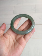 Load image into Gallery viewer, 57.2mm certified Type A 100% Natural icy watery dark green gray Jadeite Jade bangle PC15-0368
