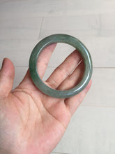 Load image into Gallery viewer, 57.2mm certified Type A 100% Natural icy watery dark green gray Jadeite Jade bangle PC15-0368