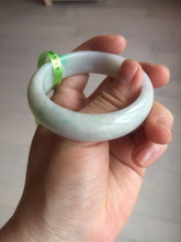 Load image into Gallery viewer, 50mm 100% natural Type A sunny green/purple oval jadeite jade bangle E51-1084