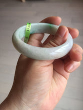 Load image into Gallery viewer, 50mm 100% natural Type A sunny green/purple oval jadeite jade bangle E51-1084