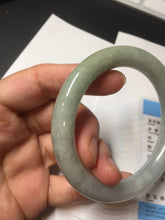 Load image into Gallery viewer, 54.8mm certified natural 100% natural Type A light green round cut jadeite jade bangle BP2-4990