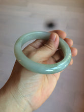 Load image into Gallery viewer, 57.3 mm Certified Type A 100% Natural green/gray Jadeite Jade bangle AZ69-0347