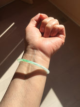 Load image into Gallery viewer, 50.5mm certified 100% natural Type A sunny green/white thin flat jadeite jade bangle BG219-8578