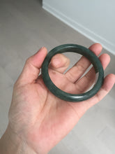 Load image into Gallery viewer, 57.2mm certified natural Type A oily dark green/black jadeite jade bangle BG77-0408