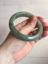 Load image into Gallery viewer, 57.2mm certified Type A 100% Natural icy watery dark green gray Jadeite Jade bangle PC14-0371