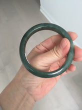 Load image into Gallery viewer, 57.2mm certified natural Type A oily dark green/black jadeite jade bangle BG77-0408