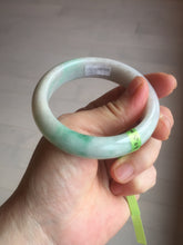 Load image into Gallery viewer, 50mm 100% natural Type A sunny green/purple oval jadeite jade bangle E51-1084
