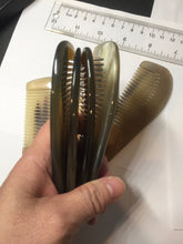 Load image into Gallery viewer, 12.5x4cm 100% Natural black brown yellow Buffalo Horn Rake Comb with Massage Handle (defects) group NJ2