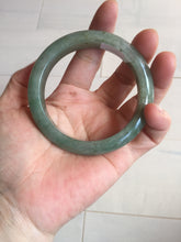 Load image into Gallery viewer, 57.2mm certified Type A 100% Natural icy watery dark green gray Jadeite Jade bangle PC14-0371