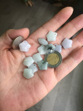 Load image into Gallery viewer, 12-13mm 100% Natural type A icy light green white purple 3D Jadeite Jade star pendant group BP3