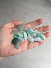 Load image into Gallery viewer, 100% Natural type A clear/ sunny green/ purple jadeite jade 3D fish Pendant BL71