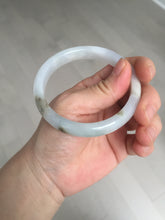 Load image into Gallery viewer, 57.5mm Certified Type A 100% Natural icy watery white purple black brown seaweeds and golden sand Jadeite Jade bangle H160-7068
