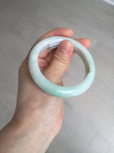 Load image into Gallery viewer, 53.5mm certified 100% natural Type A sunny green/white jadeite jade bangle BM41-8047