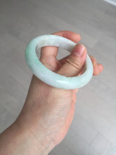 Load image into Gallery viewer, 53.5mm certified 100% natural Type A sunny green/white jadeite jade bangle BM41-8047