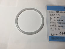 Load image into Gallery viewer, 57mm Certified Type A 100% Natural icy watery white/light purple flat slim Jadeite Jade bangle BG220-8570