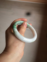 Load image into Gallery viewer, 59.7mm Certified 100% natural type A sunny green white/light purple jadeite jade bangle Z137-5420