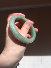 Load image into Gallery viewer, 57.2mm certified Type A 100% Natural icy watery dark green gray Jadeite Jade bangle PC14-0371