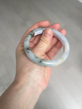 Load image into Gallery viewer, 57.5mm Certified Type A 100% Natural icy watery white purple black brown seaweeds and golden sand Jadeite Jade bangle H159-7064