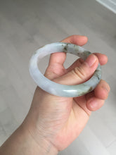 Load image into Gallery viewer, 57.5mm Certified Type A 100% Natural icy watery white purple black brown seaweeds and golden sand Jadeite Jade bangle H159-7064