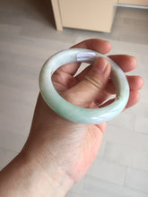 Load image into Gallery viewer, 53.5mm certified 100% natural Type A sunny green/white jadeite jade bangle BM41-8047