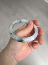 Load image into Gallery viewer, 57.5mm Certified Type A 100% Natural icy watery white purple black brown seaweeds and golden sand Jadeite Jade bangle H159-7064