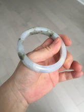 Load image into Gallery viewer, 57.5mm Certified Type A 100% Natural icy watery white purple black brown seaweeds and golden sand Jadeite Jade bangle H159-7064