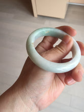 Load image into Gallery viewer, 53.5mm certified 100% natural Type A sunny green/white jadeite jade bangle BM41-8047